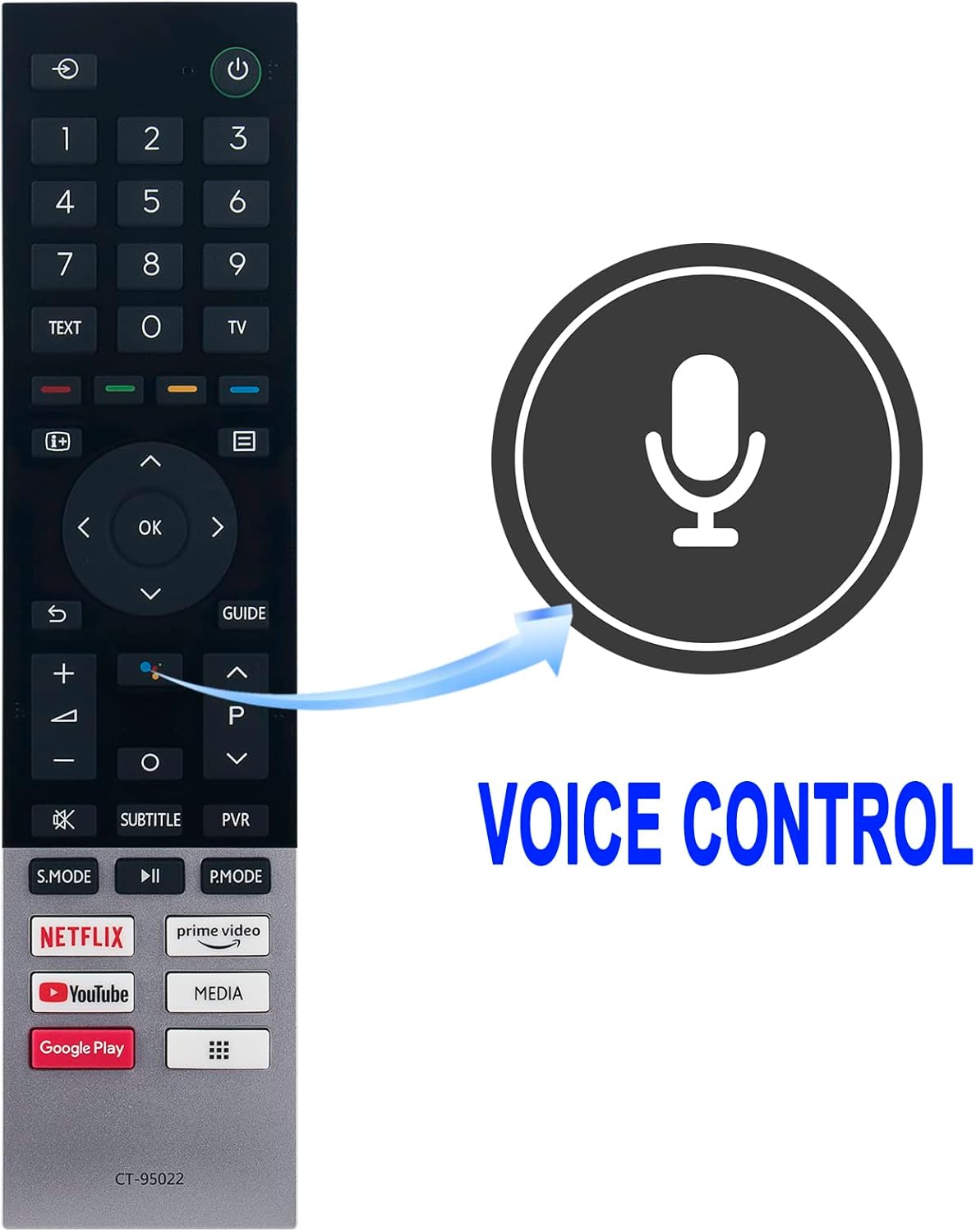 Replacement Voice Remote Control for Toshiba 4K UHD Smart Android TV - Image 2