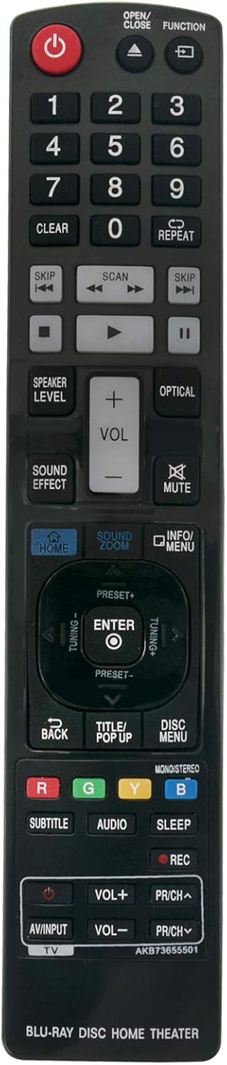 New AKB73655501 Replacement Remote Control fit for LG Smart Blu-ray Home Theater - Image 3