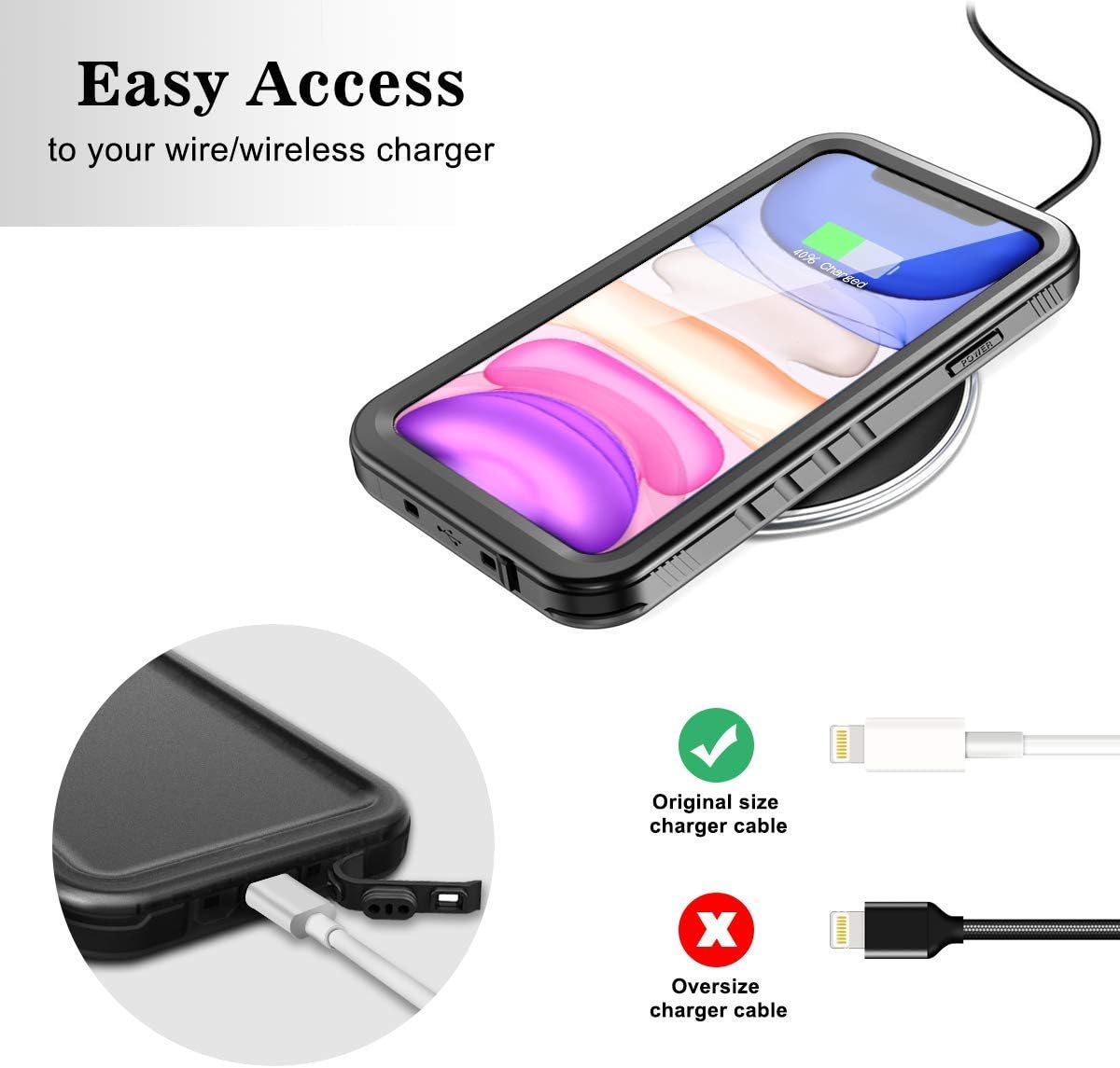 Waterproof Case for iPhone 11, Full Body Heavy Duty Protection Full Sealed Cover - Image 5