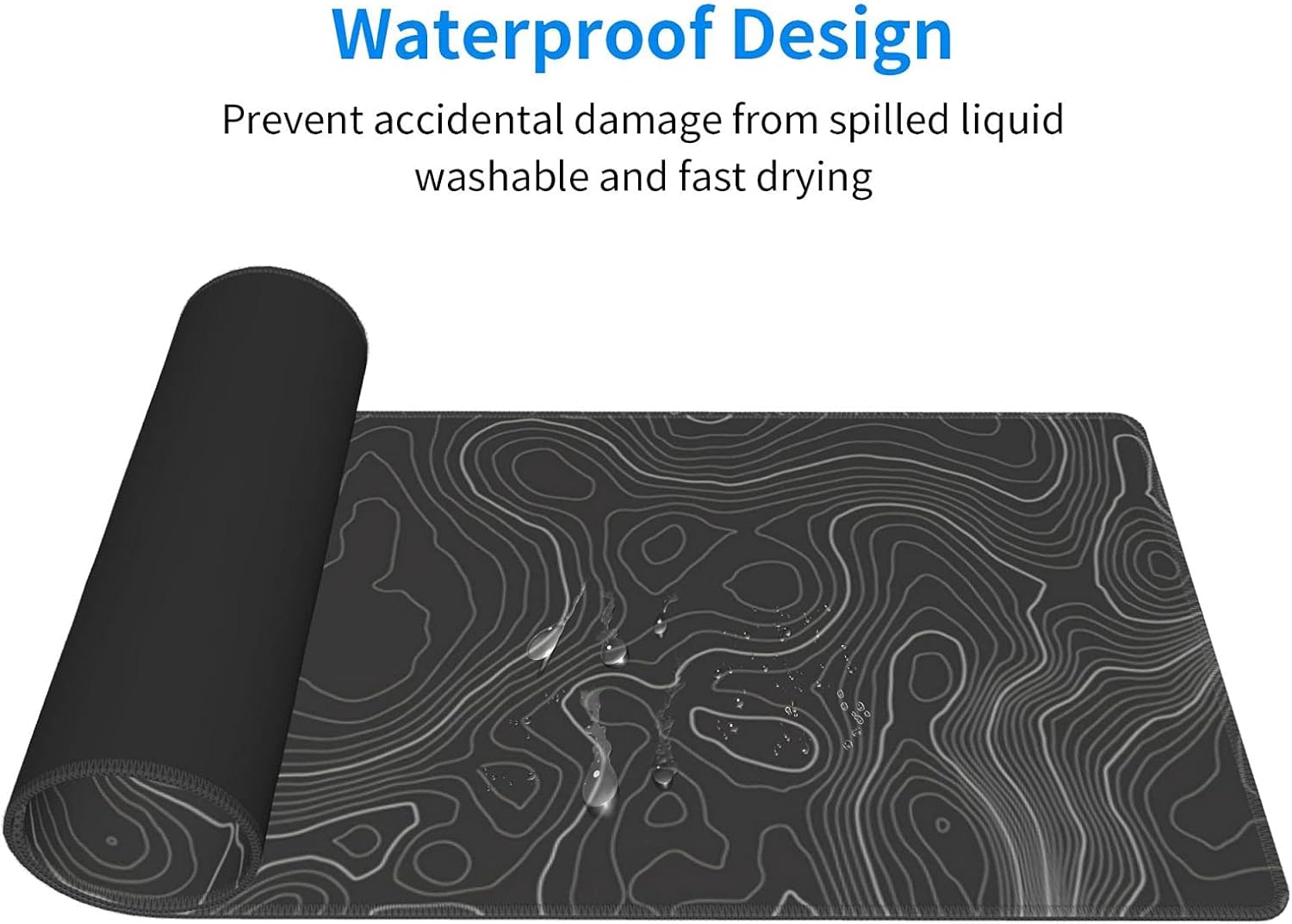 Topographic Contour Gaming Mouse Pad Large XL Long Extended Pads Big Mousepad - Image 4