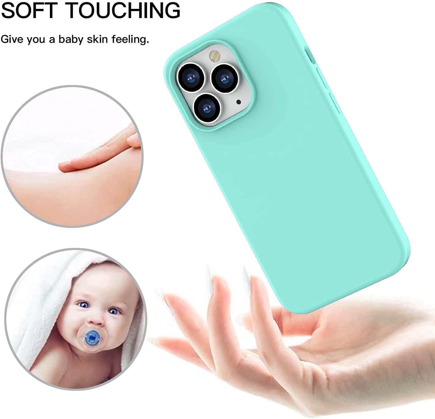 iPhone 13 Pro Max 2021, Silicone Anti-Scratch Shockproof Protective Case - Mint - Image 6