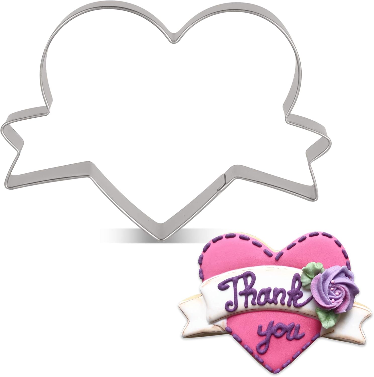 Wedding Heart with Ribbon Cookie Cutter Fondant Biscuit Cutter for Birthday - Image 7