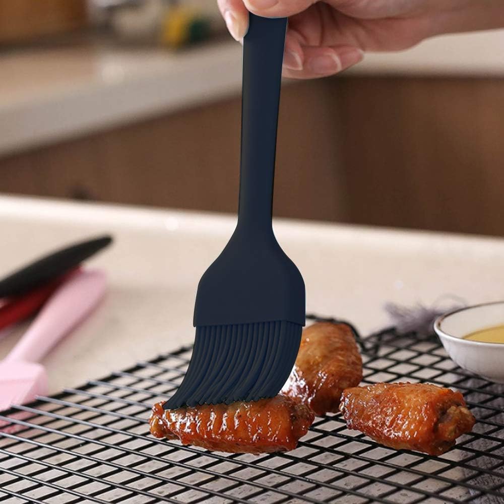 Silicone Basting Brush 2 Pcs Pastry Brush for Oil, BBQ, Grill Barbecue (Black) - Image 2
