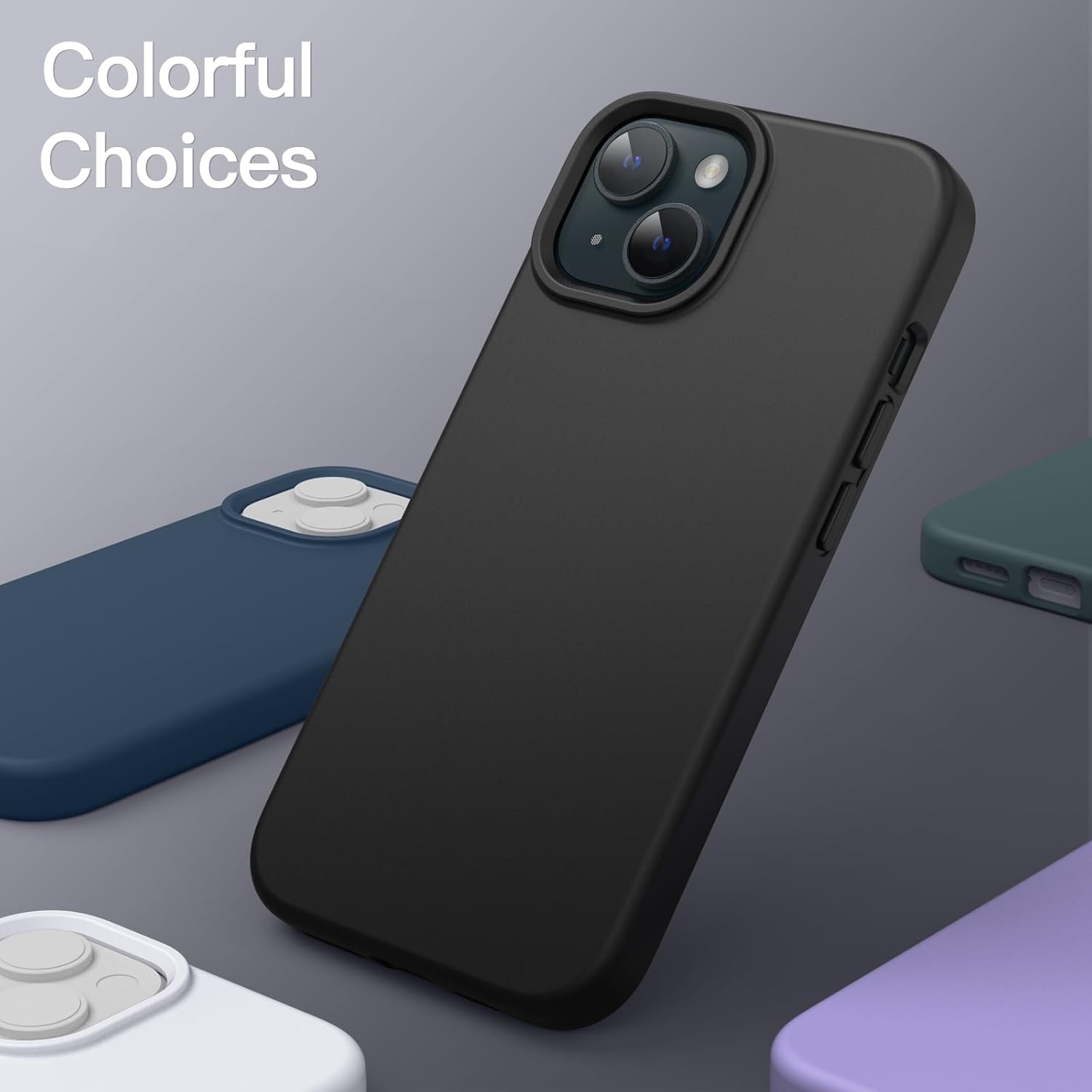 Silicone Case for iPhone 15 6.1", Silky-Soft Touch Full-Body Protective (Black) - Image 6
