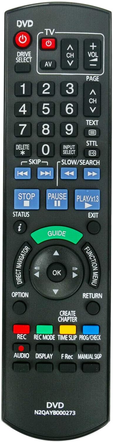 Remote Control Compatible with Panasonic DVD Recorder DMR-XW300