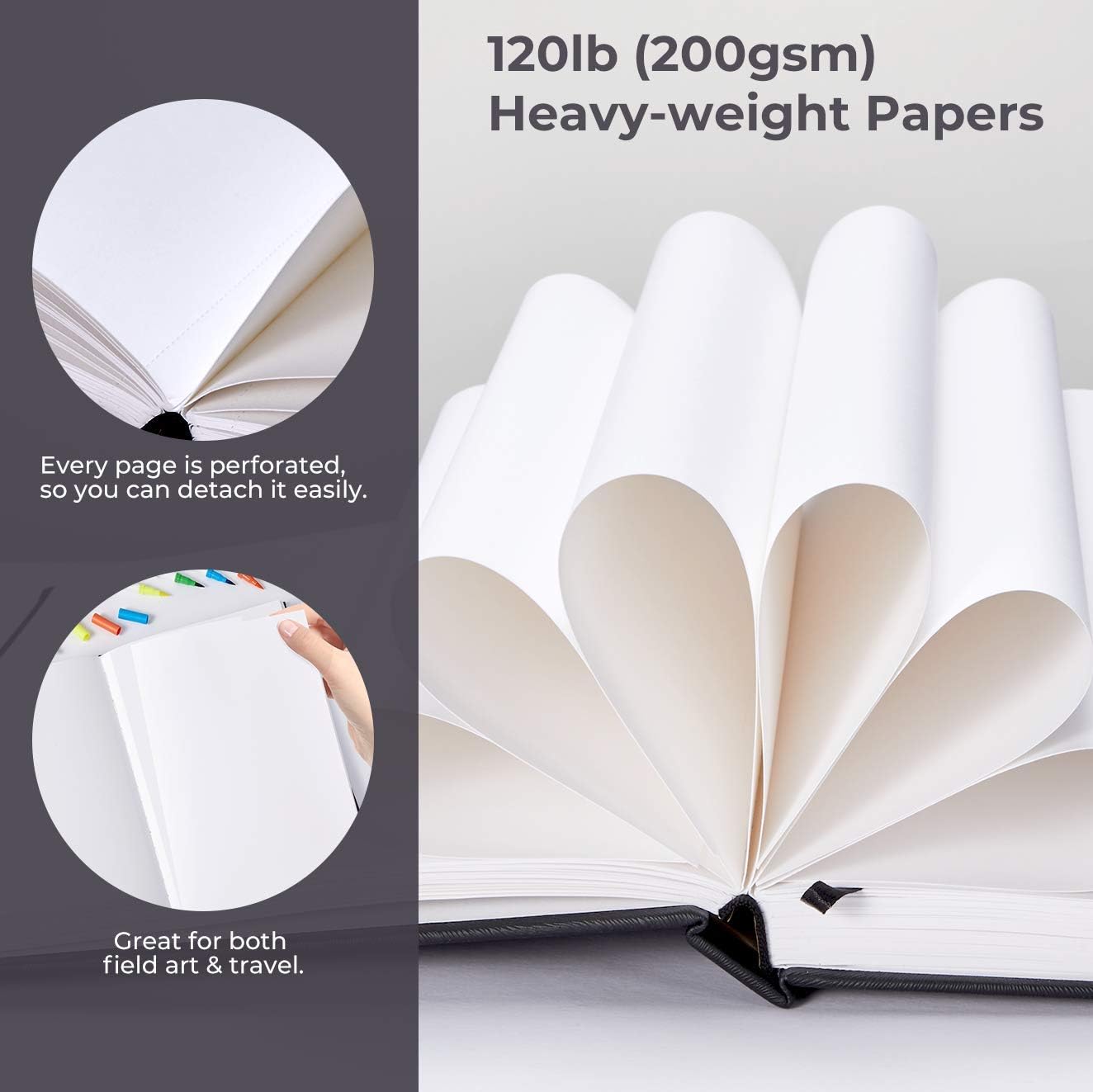 Marker Pads Art Sketchbooks, 2-pack 8.3"×8.3"& 8.3"×11.7", 120 LB/200GSM Smooth - Image 4