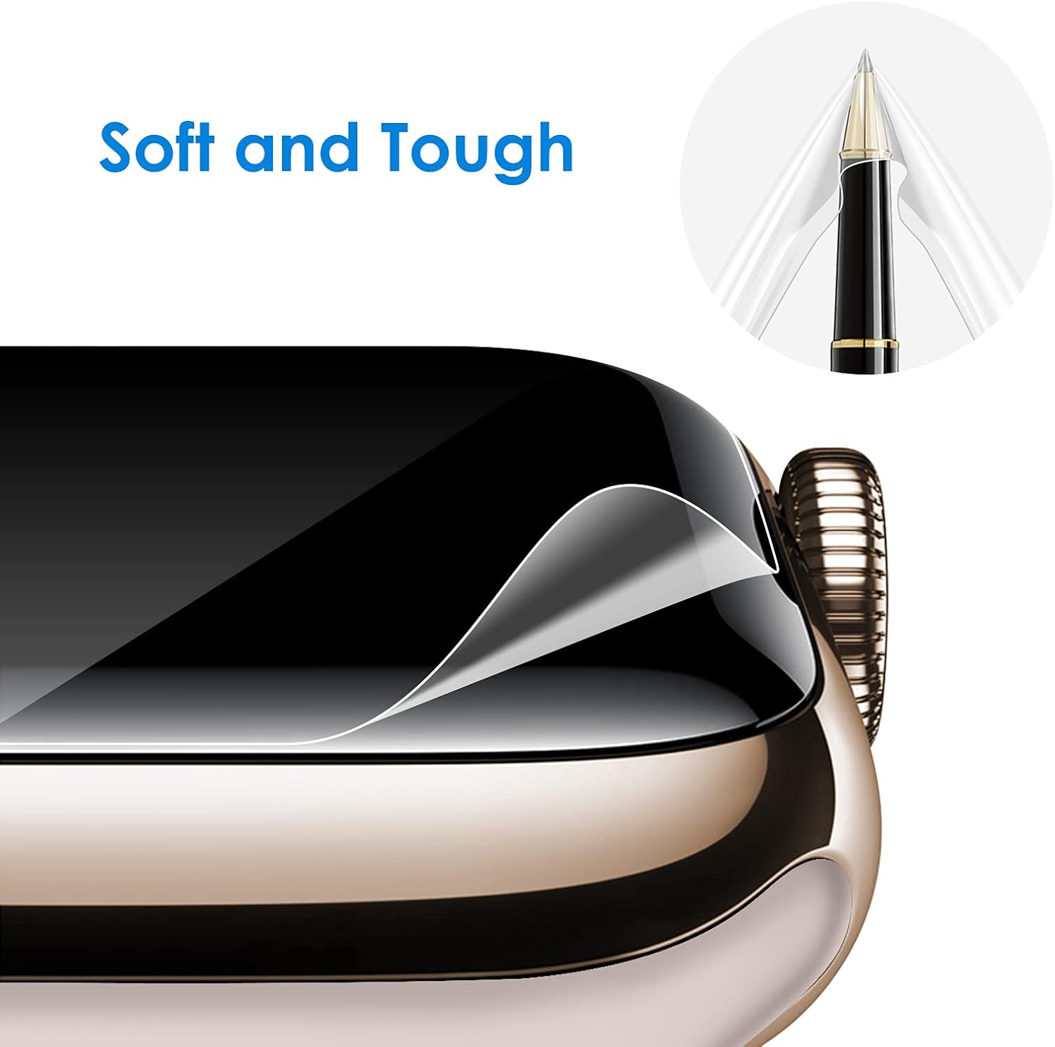 Screen Protector for Apple Watch SE (2022/2020) /Series 6 5 4 40mm, TPU HD Clear - Image 4
