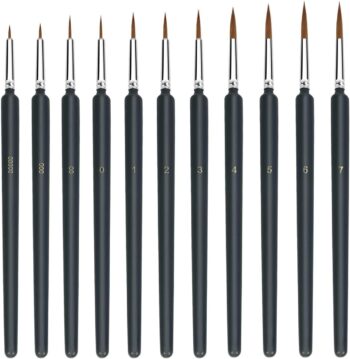 Fine Detail Paint Brush Miniature Painting Brushes Kit Artist Paints -11 Pieces