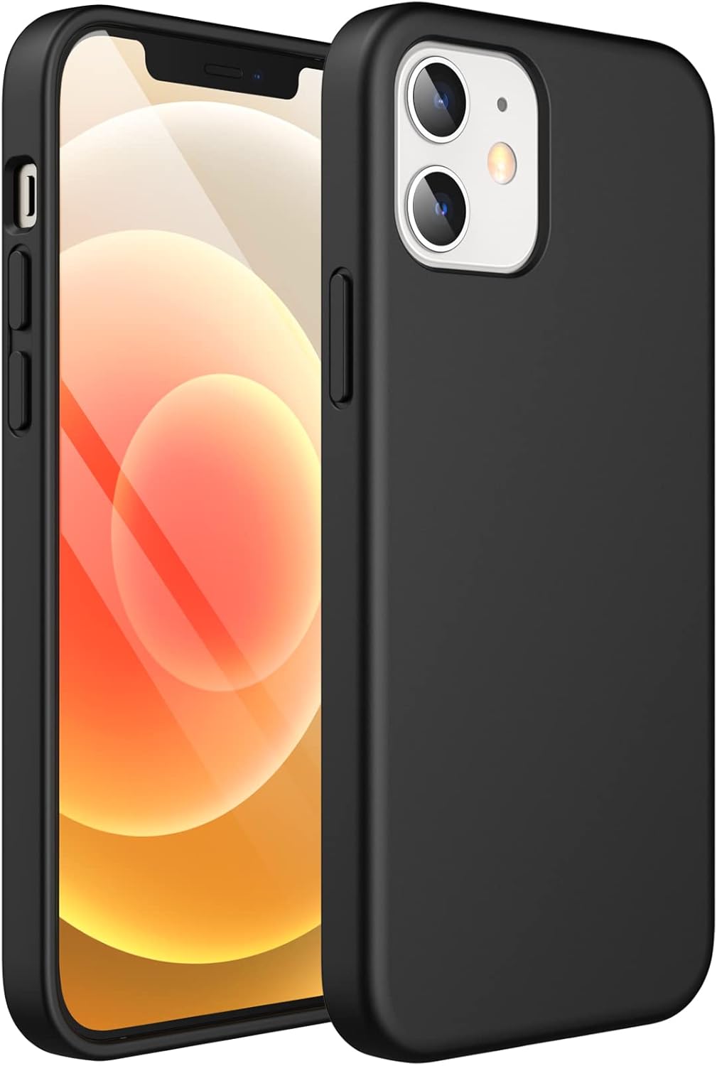 Silicone Case for iPhone 12 & iPhone 12 Pro 6.1", with Microfiber Lining (Black)