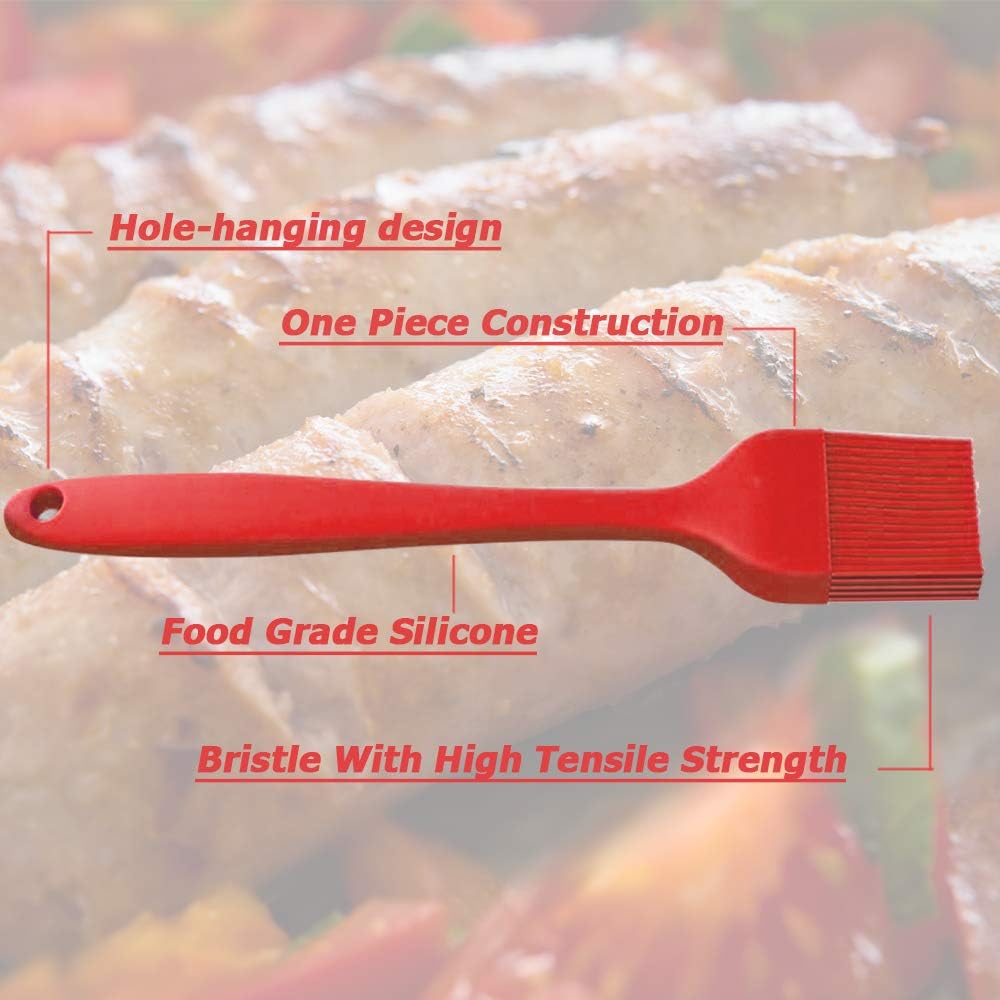 Silicone Basting Brush 2 Pcs Pastry Brush for Oil, BBQ, Grill Barbecue Sauce - Image 3