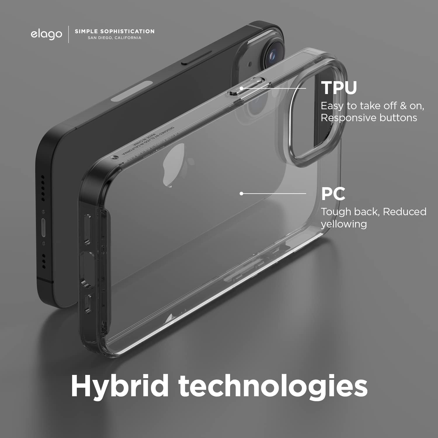 Hybrid Clear Case Compatible with iPhone 14 Plus Case (6.7"), Shockproof - Black - Image 5