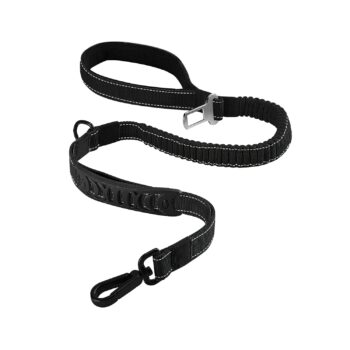 Dog Lead & Car Seat Belt 2 in 1 , 150cm Reflective Anti-Shock Bungee Dog Leash