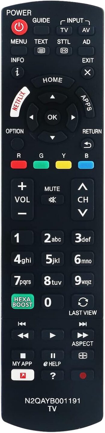 Replacement Remote Control for Panasonic Viera LED TV TH-32FS500A