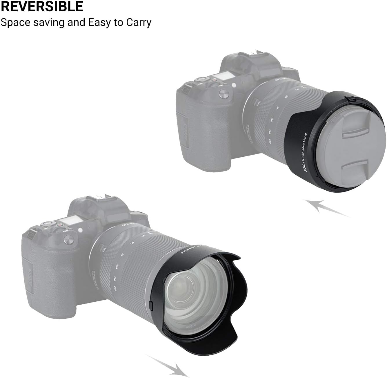 Reversible Len Hood Shade Bayonet for Canon RF 24-240mm F4-6.3 is USM Len - Image 3