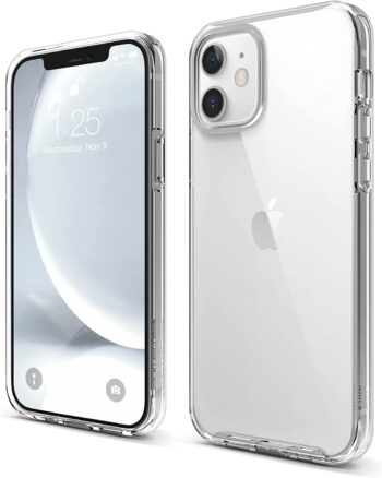 For iPhone 12 Mini (5.4"), Durable PC Back, Flexible Bumper Shockproof Case