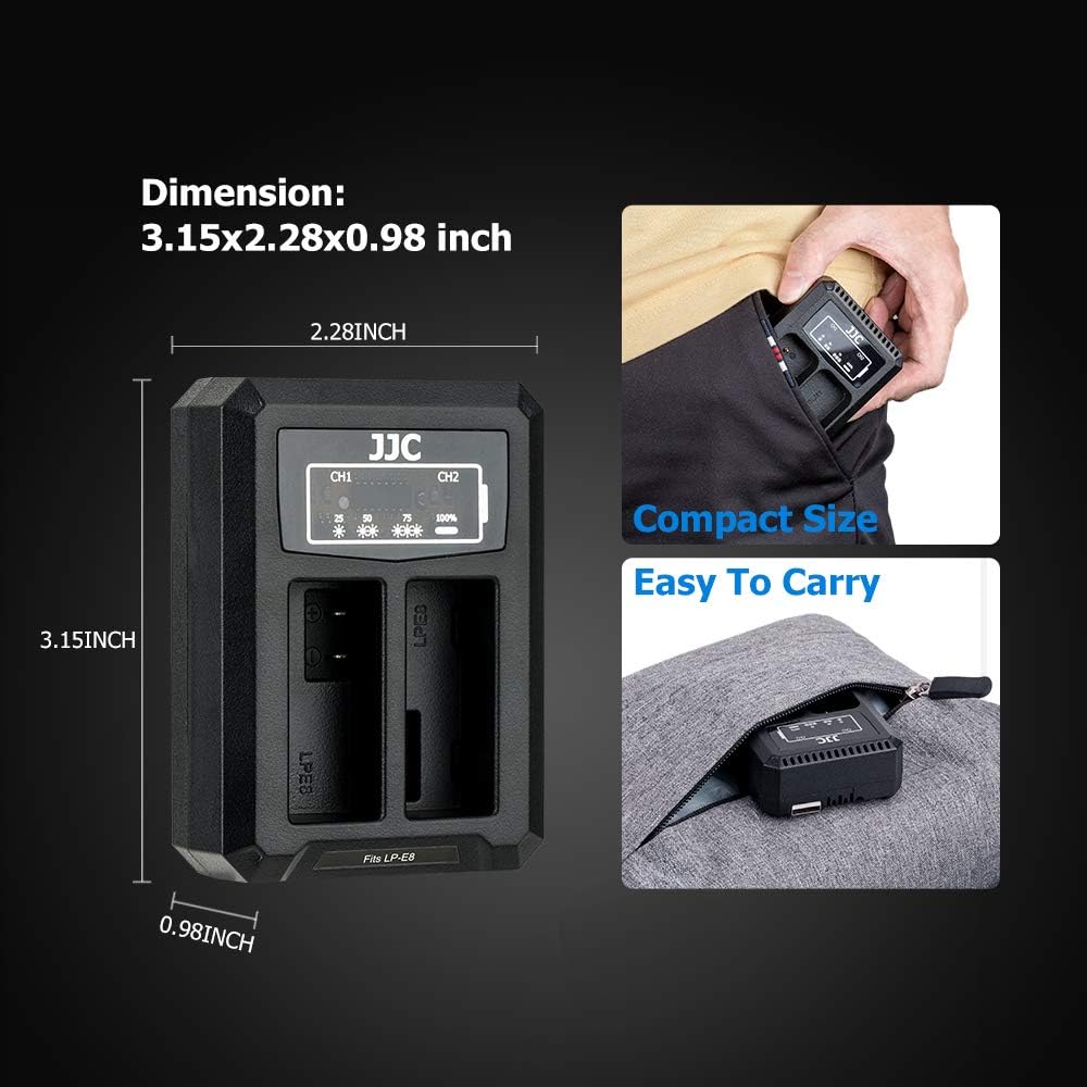 LP-E8 Battery Charger USB Dual Slots for Canon EOS 700D 650D 600D 550D Rebel T5i - Image 8
