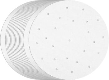 100 Pack Round Air Fryer Liners with Holes for Air Fryer Basket, (White) 10 Inch