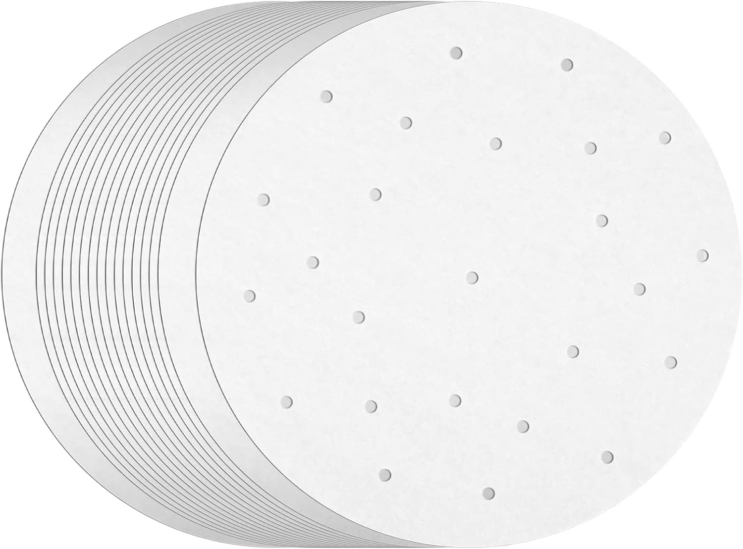 100 Pack Round Air Fryer Liners with Holes for Air Fryer Basket, (White) 10 Inch