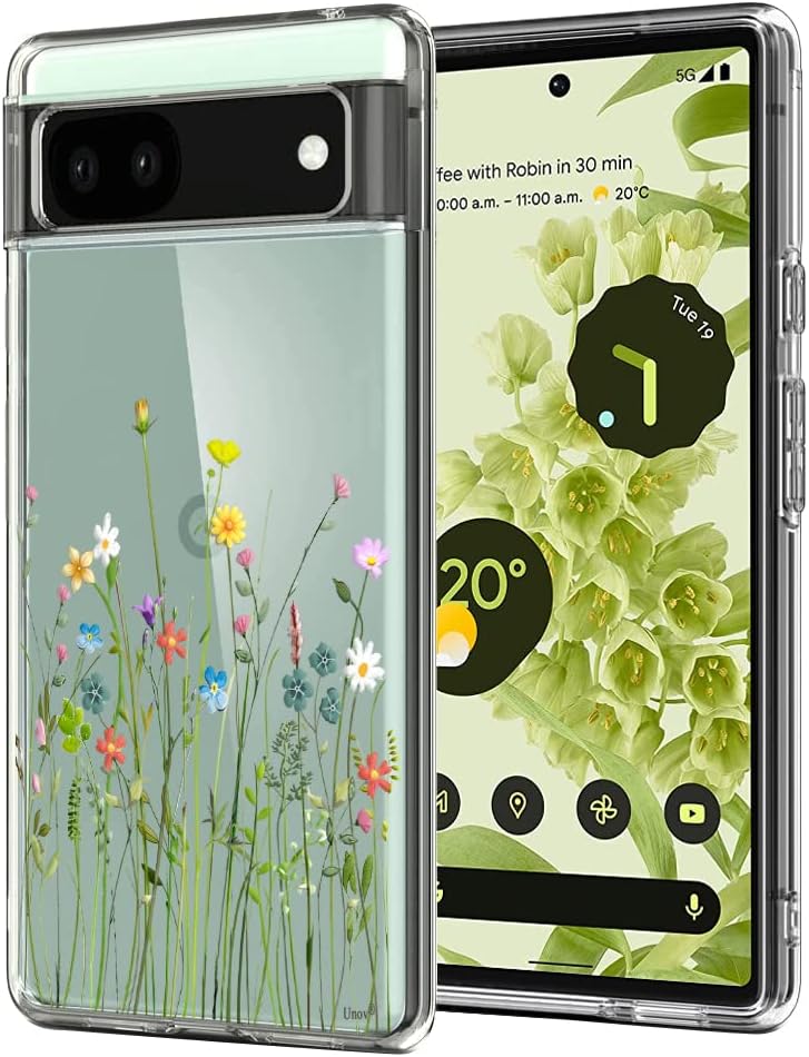 Slim Embossed Shock Absorption Protective Back Case for Pixel 6a 5G 6.1 inch