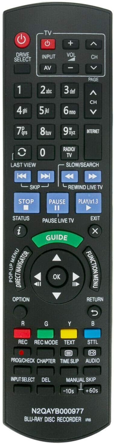 Remote Control Compatible with Panasonic DVD Recorder