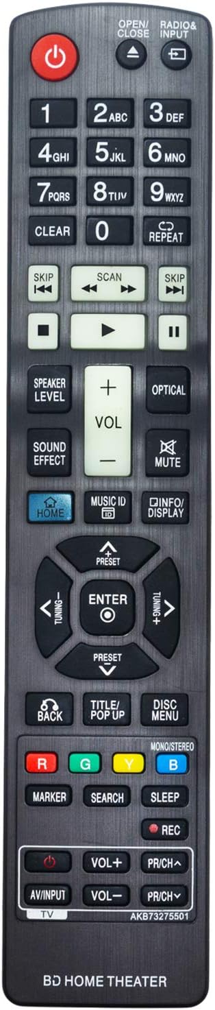 Replacement Remote fit for LG Blu-ray Disc Home Theater System HB906