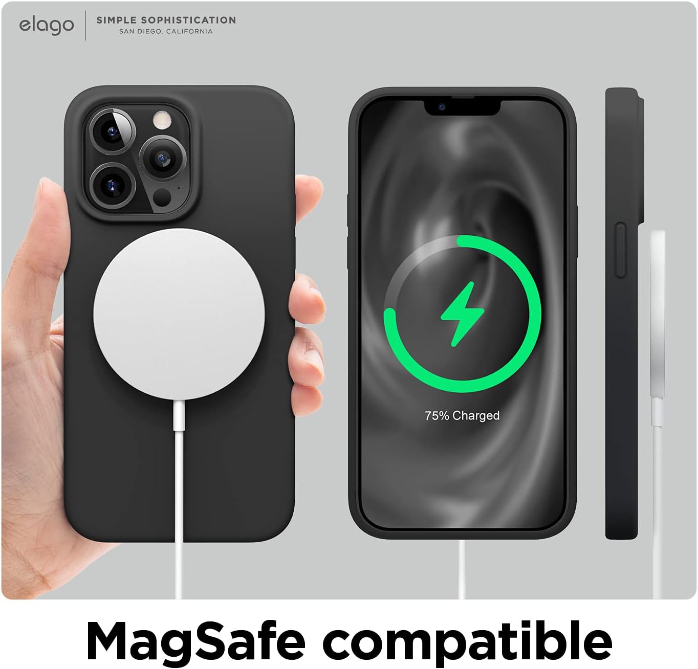 Liquid Silicone Case Compatible with iPhone 13 Pro Case (6.1") (Black) - Image 8