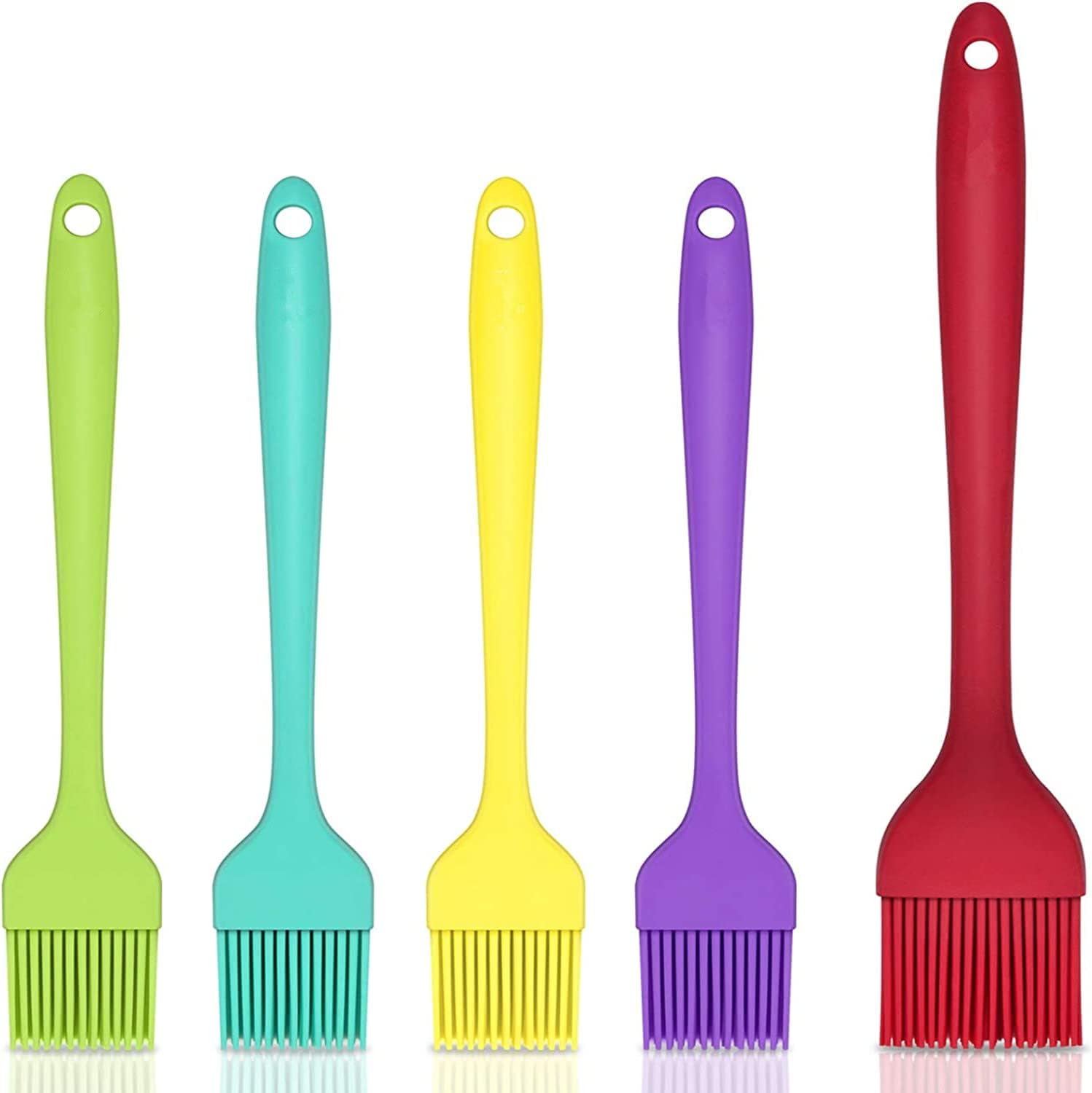5 Pack Silicone Basting Brush Set, Heat Resistant Pastry Brushes Spread Oil