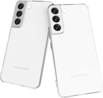 [2 Pack] Case for Samsung Galaxy S22 5G, Clear Silicone Slim Full-Body Case