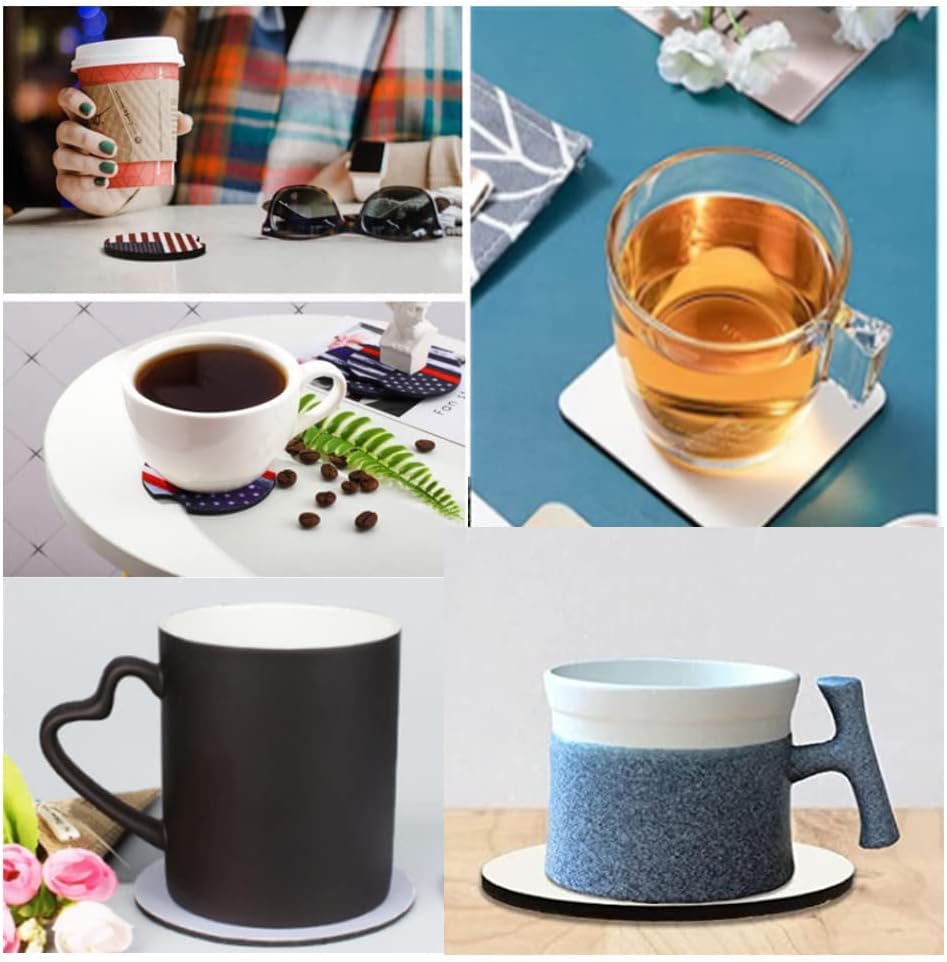 30 Pcs Sublimation Coasters,Sublimation Blanks Round Coasters,Blank White Rubber - Image 4