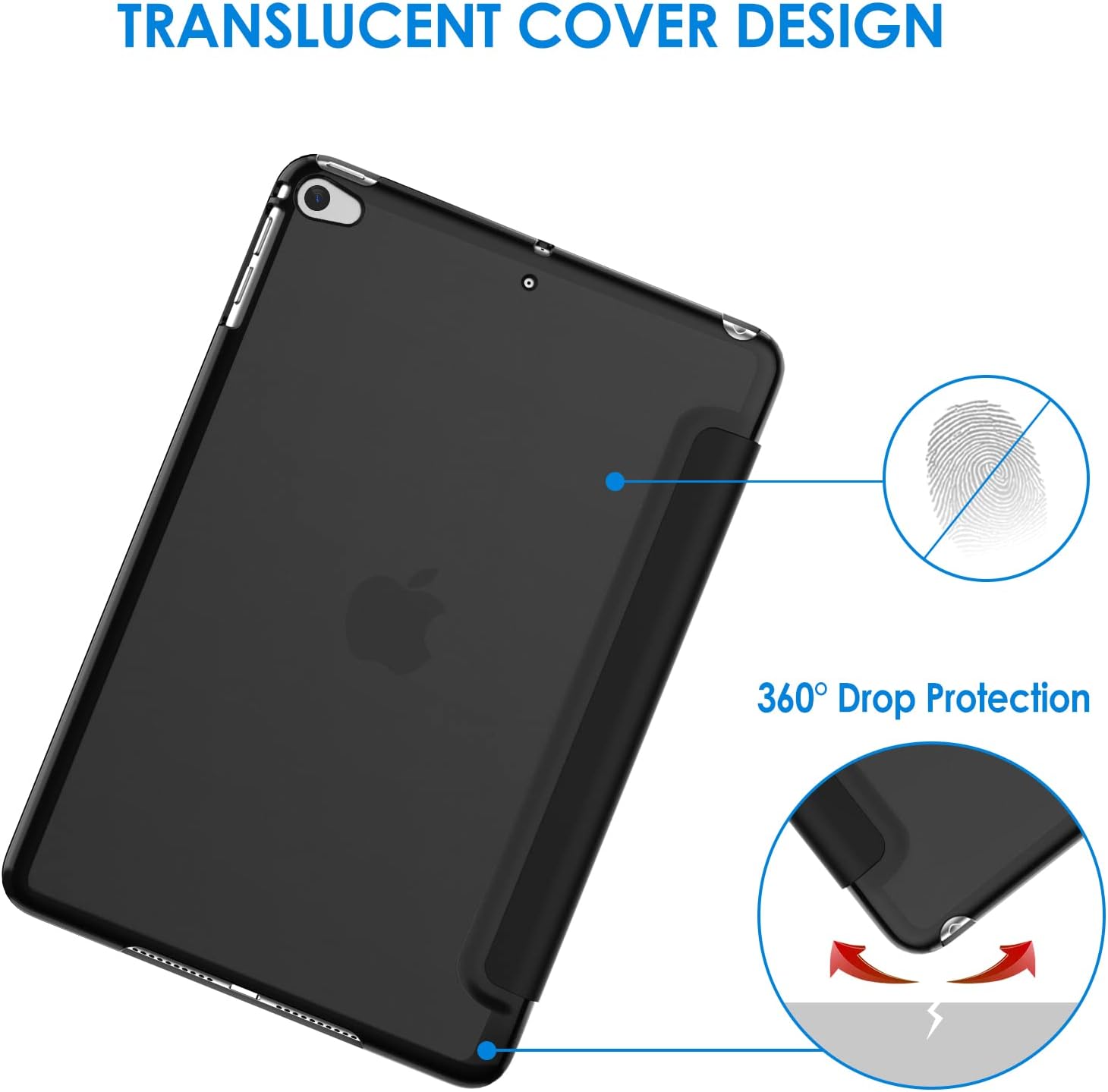 Case for iPad Mini 5 (2019 Model 5th Generation), Auto Sleep/Wake, Black - Image 4