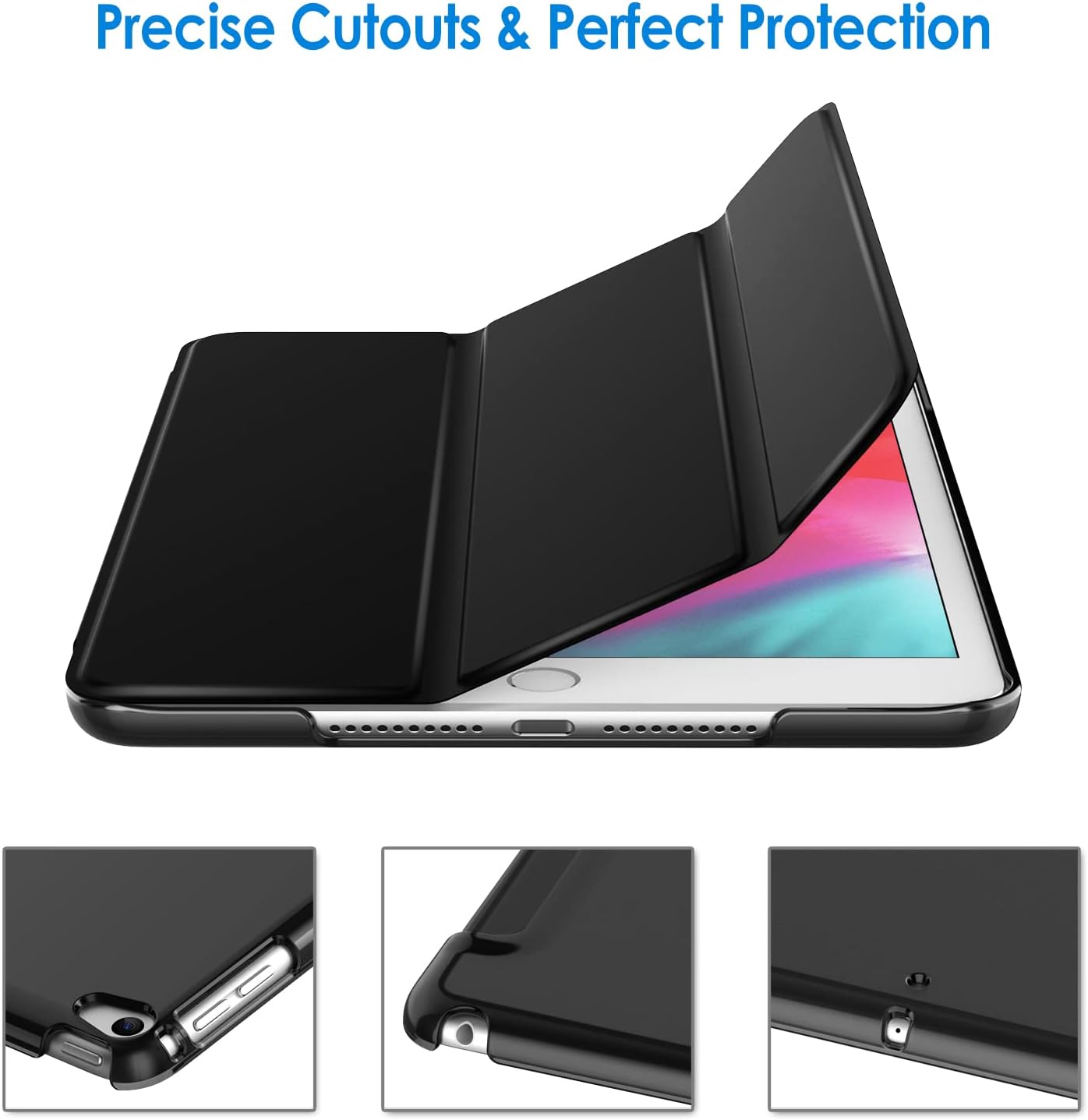 Case for iPad Mini 5 (2019 Model 5th Generation), Auto Sleep/Wake, Black - Image 3