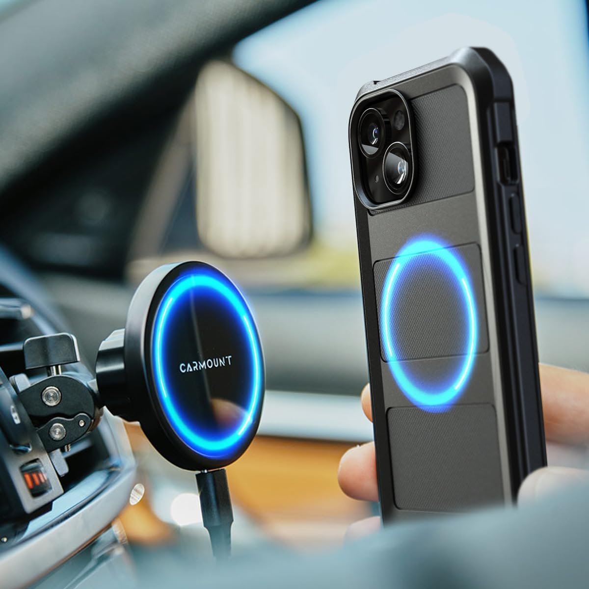 Shockproof Case for iPhone 15 Plus - Magnetic (Black) - Image 3