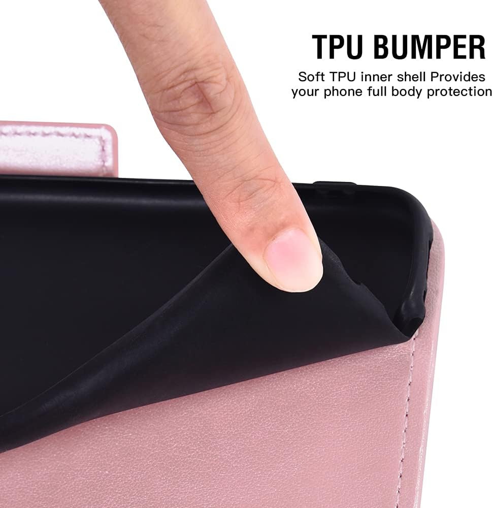 For Google Pixel 4 Wallet Case and Tempered Glass Screen Protector - Leather - Image 8