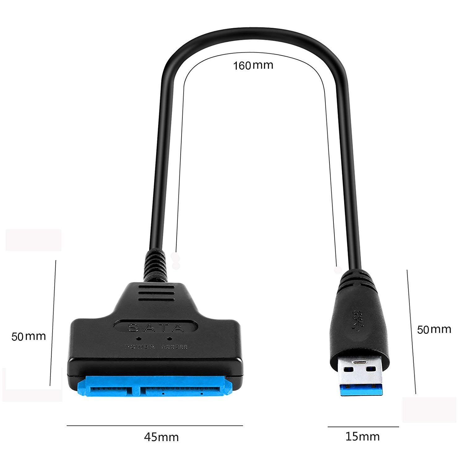 USB 3.0 to SATA 22 Pin 2.5 Inch Hard Disk Driver SSD Adapter Data Power Cable - Image 4