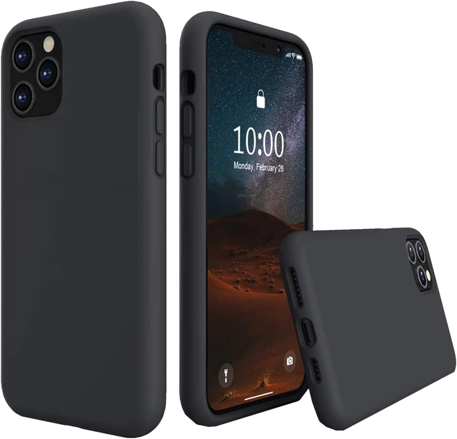 For iPhone 11 Pro Soft Protective Shockproof 360 Protection Case - Black