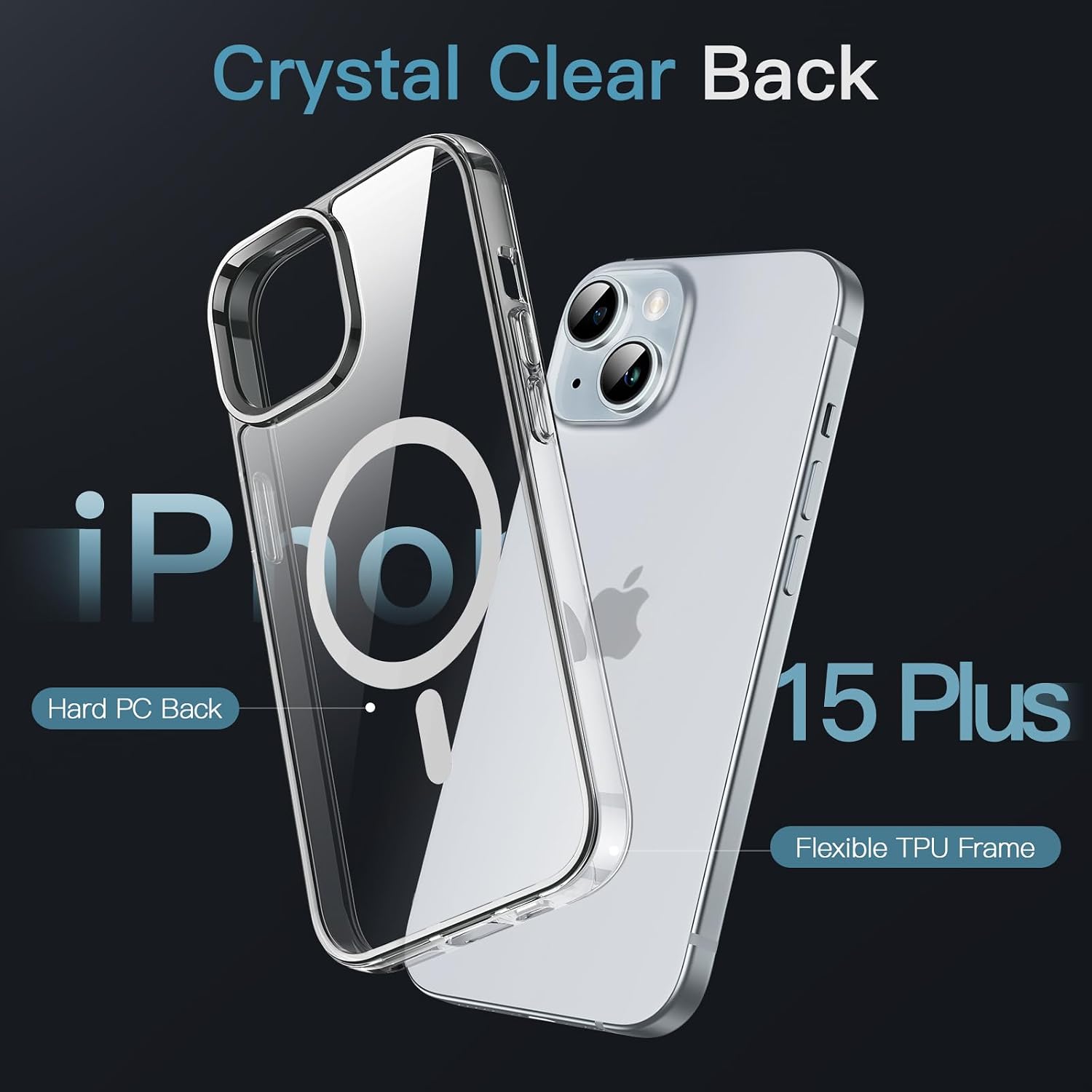 Magnetic Case for iPhone 15 Plus 6.7" Compatible with MagSafe Wireless (Clear) - Image 4