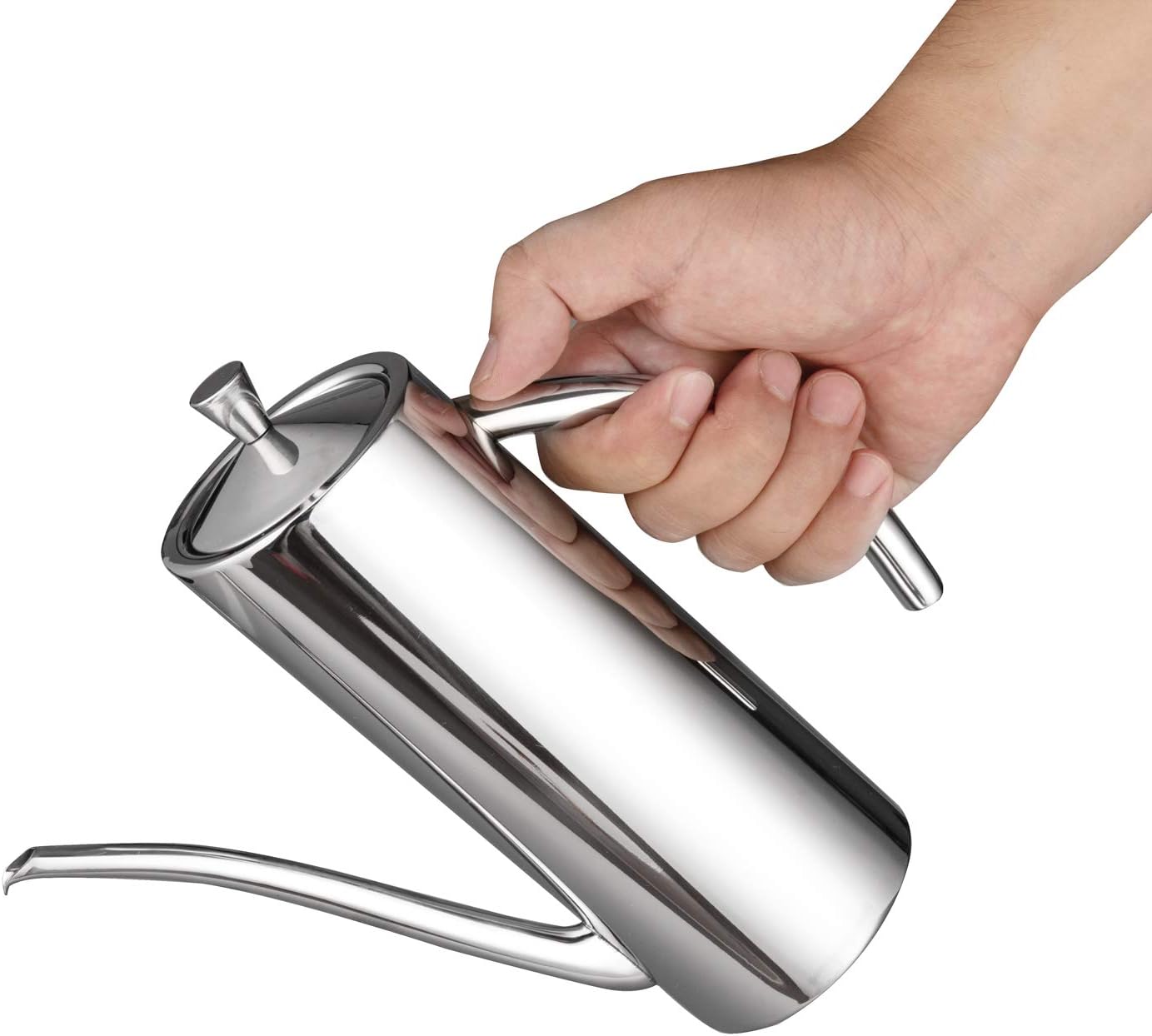 Olive Oil Dispenser with Drip-Free Spout SUS304 Stainless Steel Oil Can Pot - Image 3