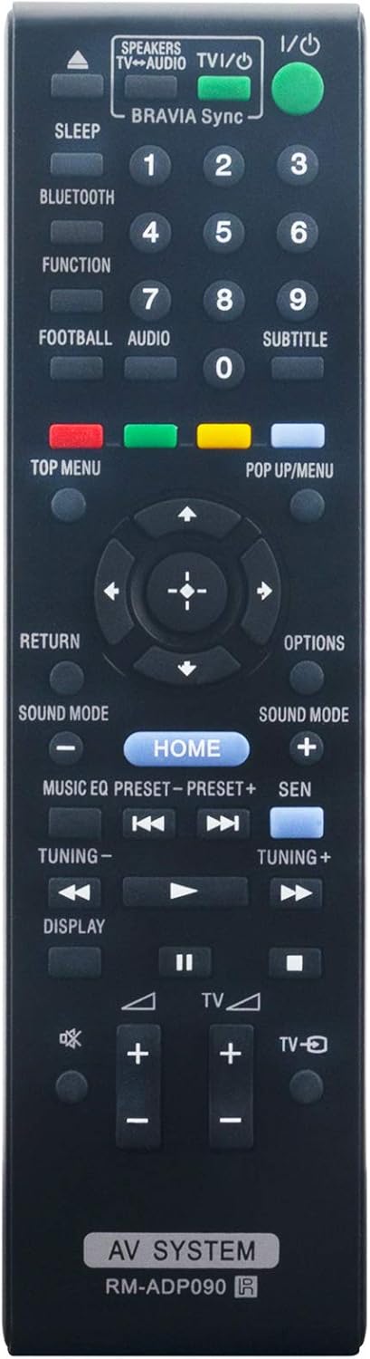 Replacement Remote Control Suit for Sony Blu-ray Disc DVD Home Theatre