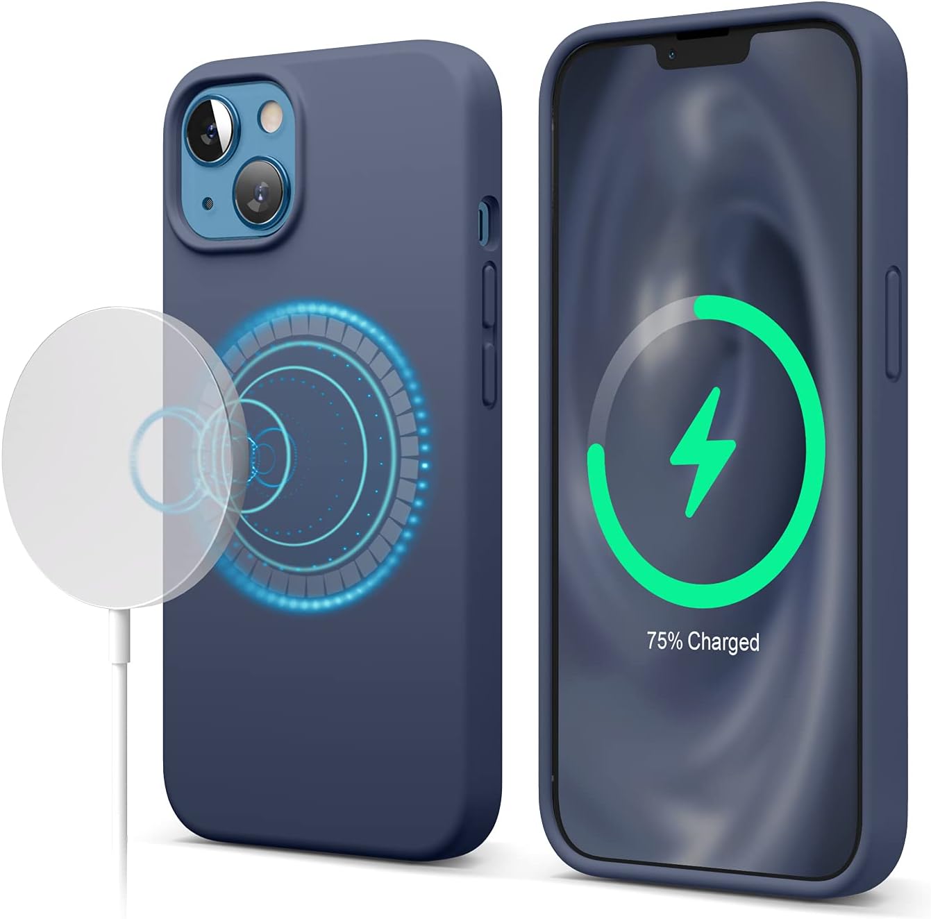 Premium Silicone Magnetic Silicone Case Compatible with iPhone 13 (6.1")