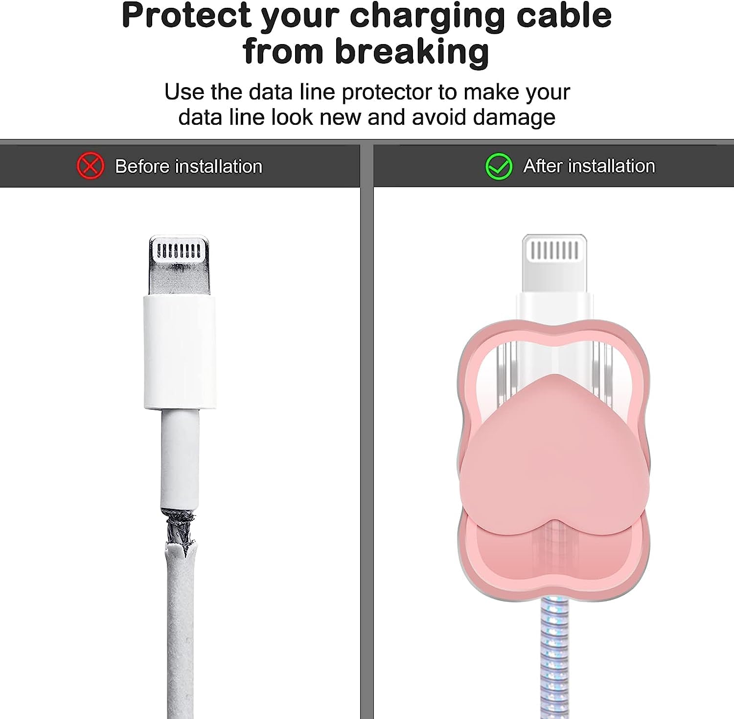 Cute Cable Protector for iPhone Max Charger 18W/ 20W (Pink) - Image 4