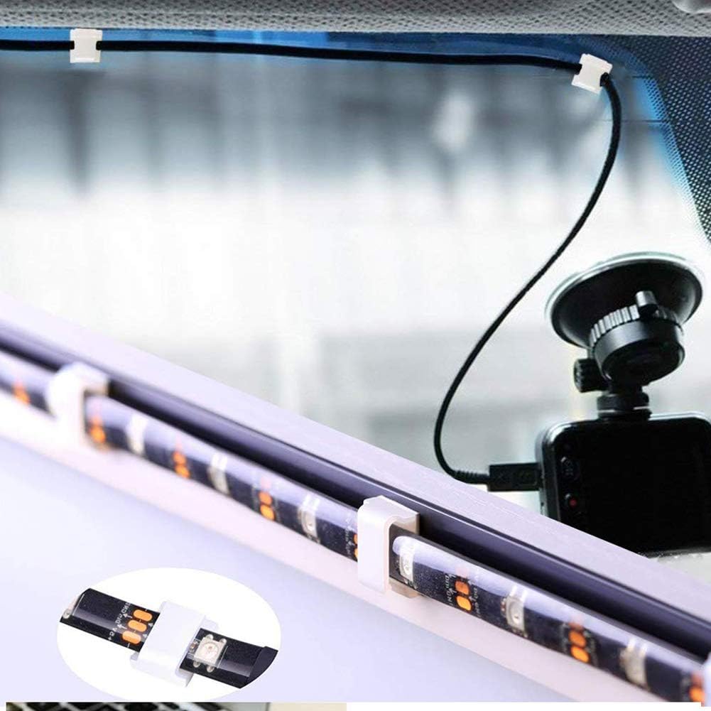 Strip Light Mounting Bracket Clip,Self-Adhesive LED Strips Holder Clamps-100 Pcs - Image 4