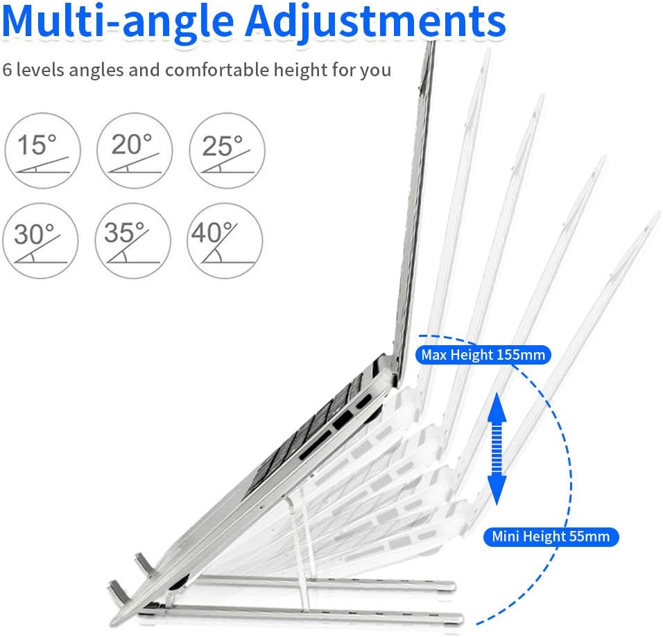 Adjustable Tablet Computer Stand, Aluminum Alloy Folding (Space Silver) 10-15.6" - Image 5