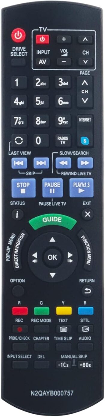 Replacement Remote fit for Panasonic Blu-ray Player DMR-BWT835