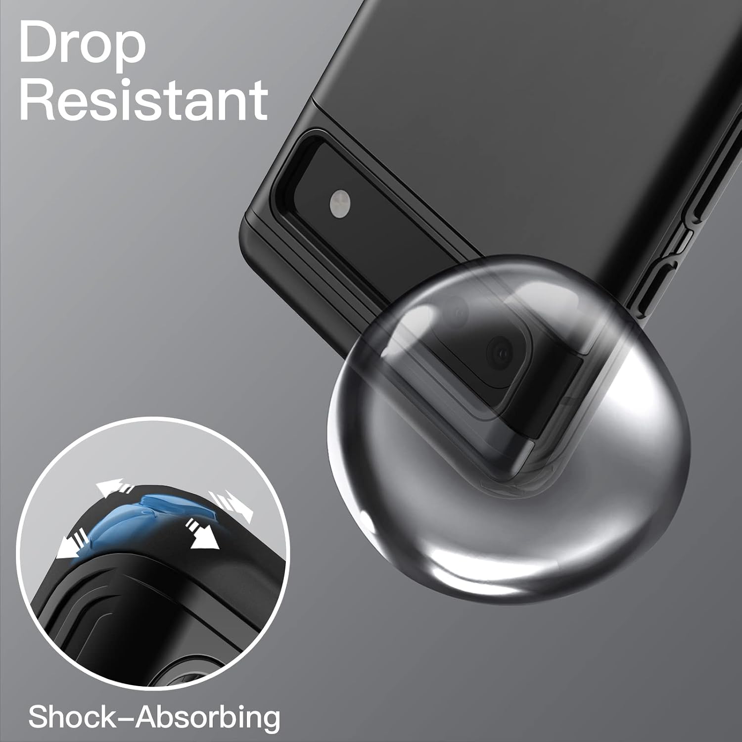 Case for Google Pixel 6a 6.1" 2022, Dual-Layer Protection Shockproof Cover-Black - Image 5