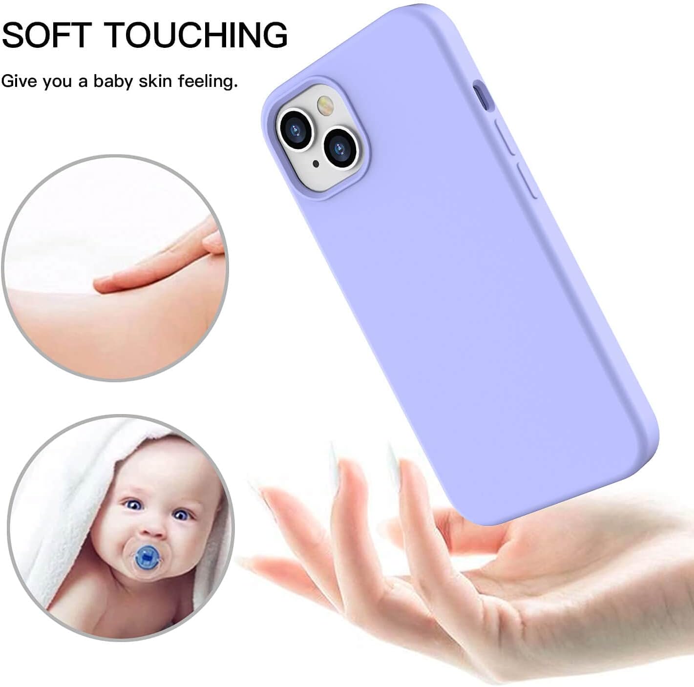 For iPhone 13 Case, Liquid Silicone Anti-Scratch Gel Rubber Shockproof - Purple - Image 7