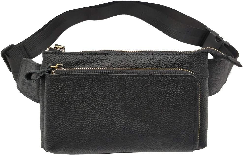 Leather Fanny Pack Waist Bag for Men Travel Hiking, Running, Hip Bum Belt - Image 2