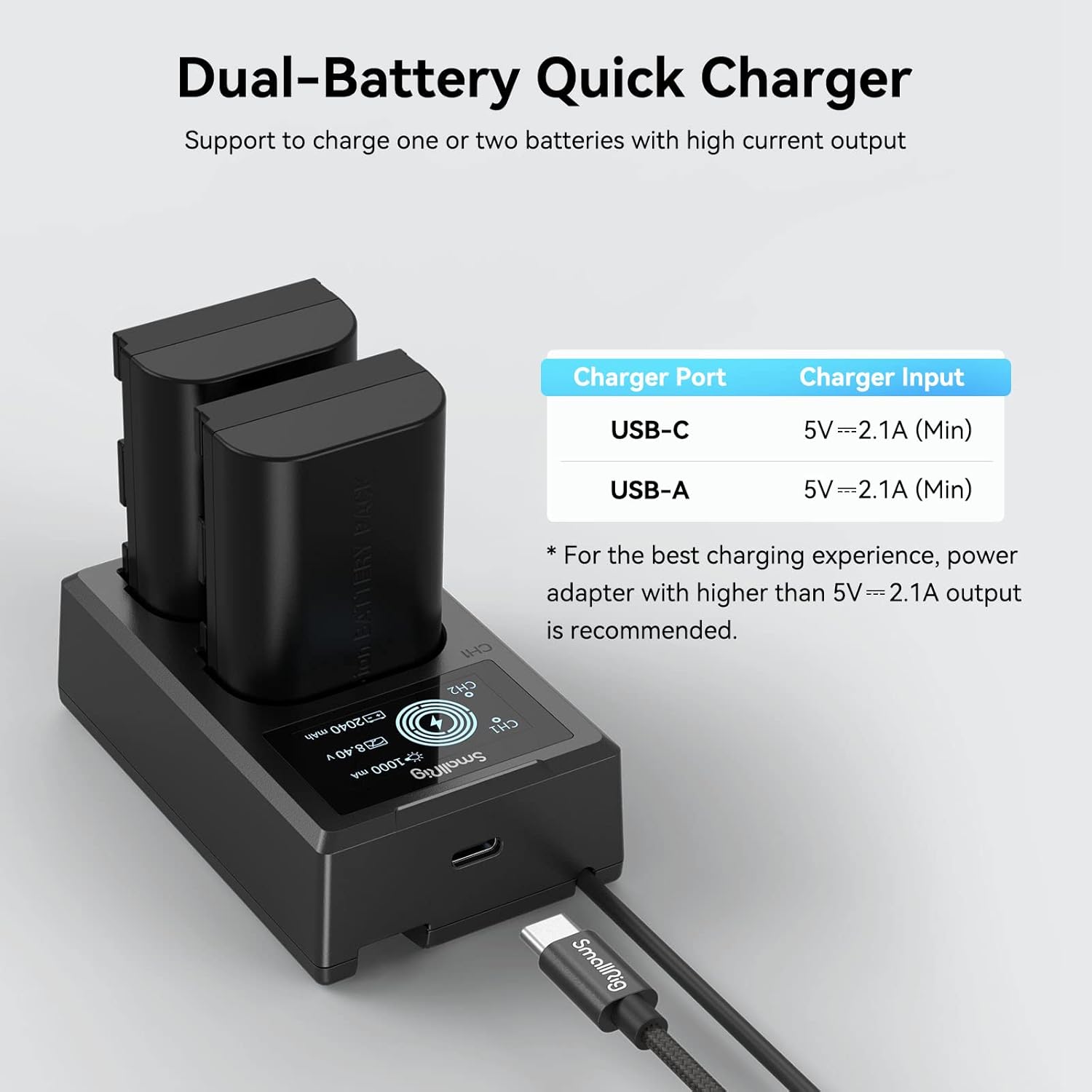 Battery Charger Set for Canon LP-E6NH Battery, Double Slot for Canon R7, R5, R6 - Image 5