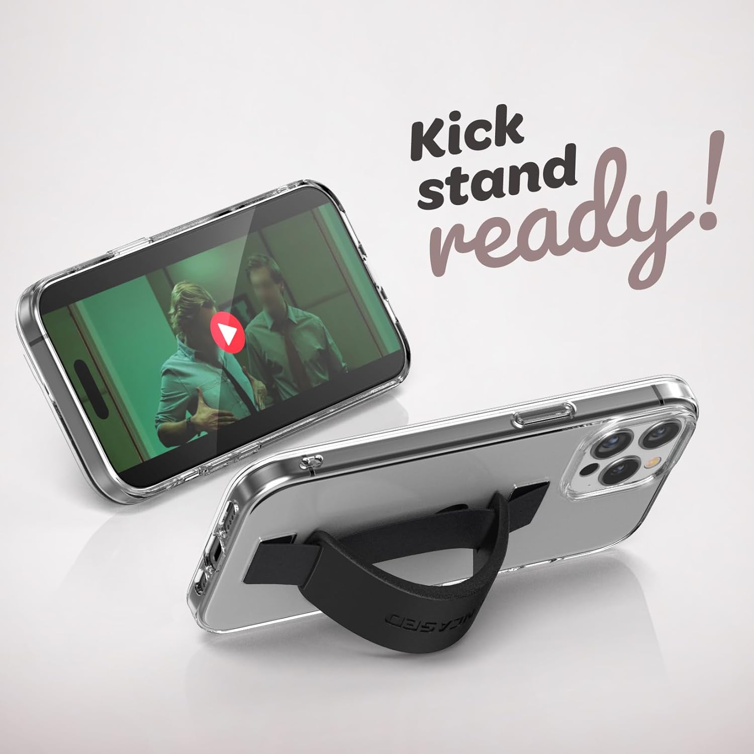 Finger Loop Case Designed for iPhone 15 Pro with Hand Strap Grip - Clear - Image 3