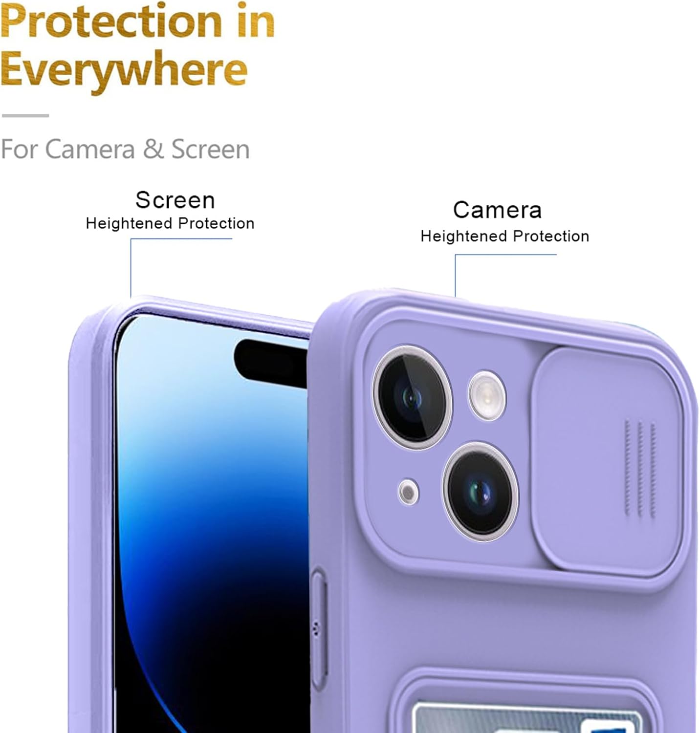 iPhone 15 Plus, Shockproof Silicone Protective Case Cover, Purple - Image 3