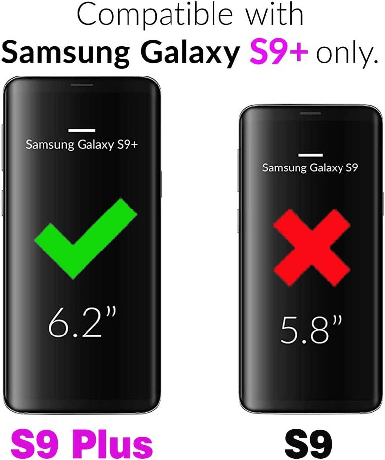 Case for Samsung Galaxy S9 Plus with Tempered Glass Screen and Wallet Case - Image 2